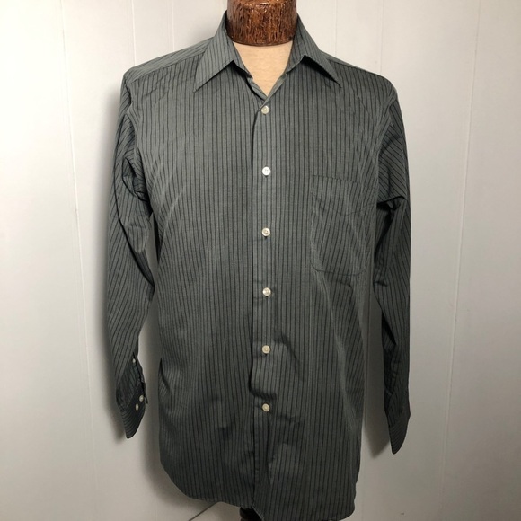 Other - Mens Grey with Black Stripe Dress Shirt. Like New